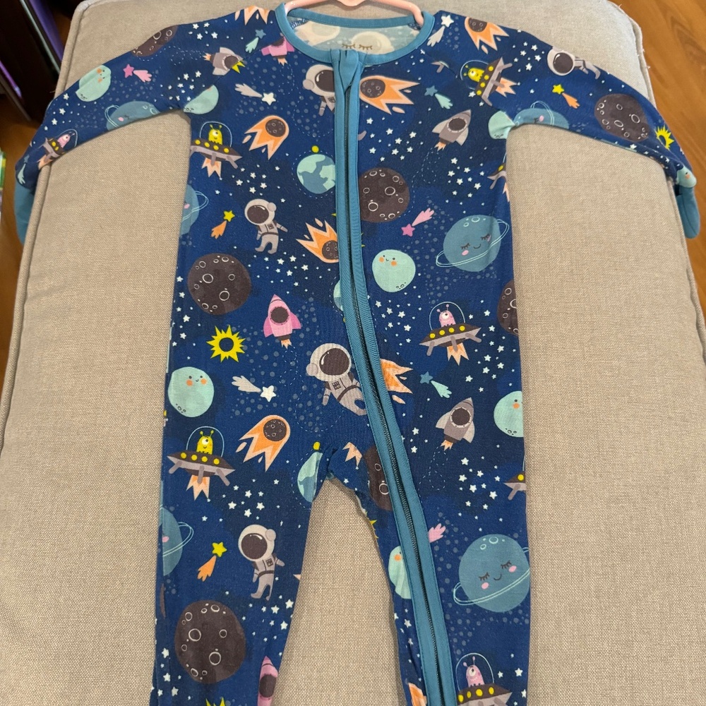 HTF Space Little Sleepies Zippy 3-6mo